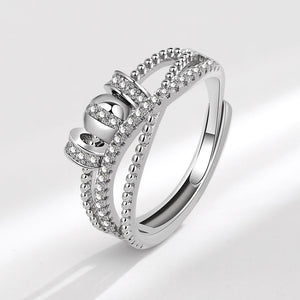 Three Row Bead Anxiety Fidget Spinner Ring - Perimade & Co.