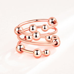 Three Row Bead Anxiety Fidget Spinner Ring - Perimade & Co.