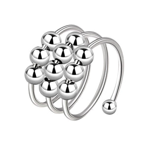 Three Row Bead Anxiety Fidget Spinner Ring - Perimade & Co.
