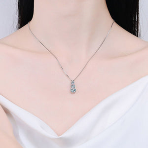 Three - Stone Moissanite Pendant Necklace - Perimade & Co.