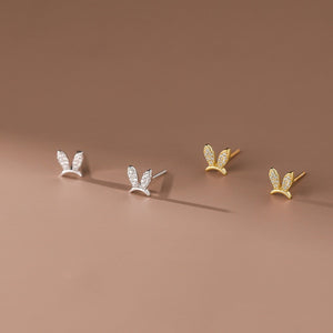Tiny Small Bunny Rabbit Ear Stud Earrings - Perimade & Co.