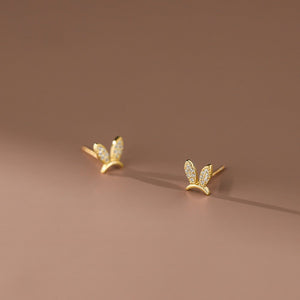 Tiny Small Bunny Rabbit Ear Stud Earrings - Perimade & Co.