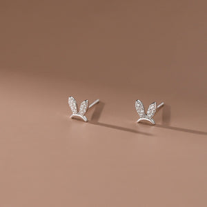 Tiny Small Bunny Rabbit Ear Stud Earrings - Perimade & Co.