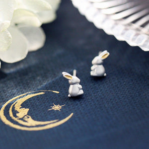 Tiny Small Bunny Rabbit Stud Earrings - Perimade & Co.