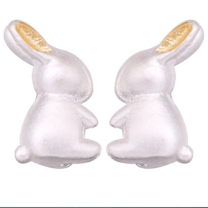Tiny Small Bunny Rabbit Stud Earrings - Perimade & Co.