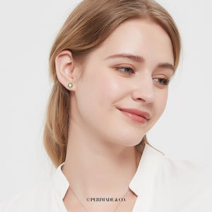 Tiny Small Moonstone Sun Stud Earrings - Perimade & Co.