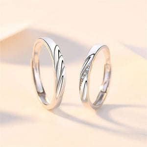 Wing Fish Silver Couple Matching Band Ring - Perimade & Co.